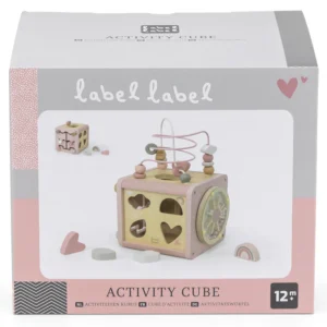 5-in-1 Wooden Activity Cube - Pink